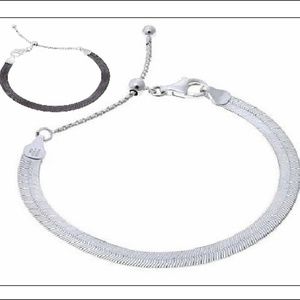 Sterling Silver Adjust bracelet (Reversible) Black